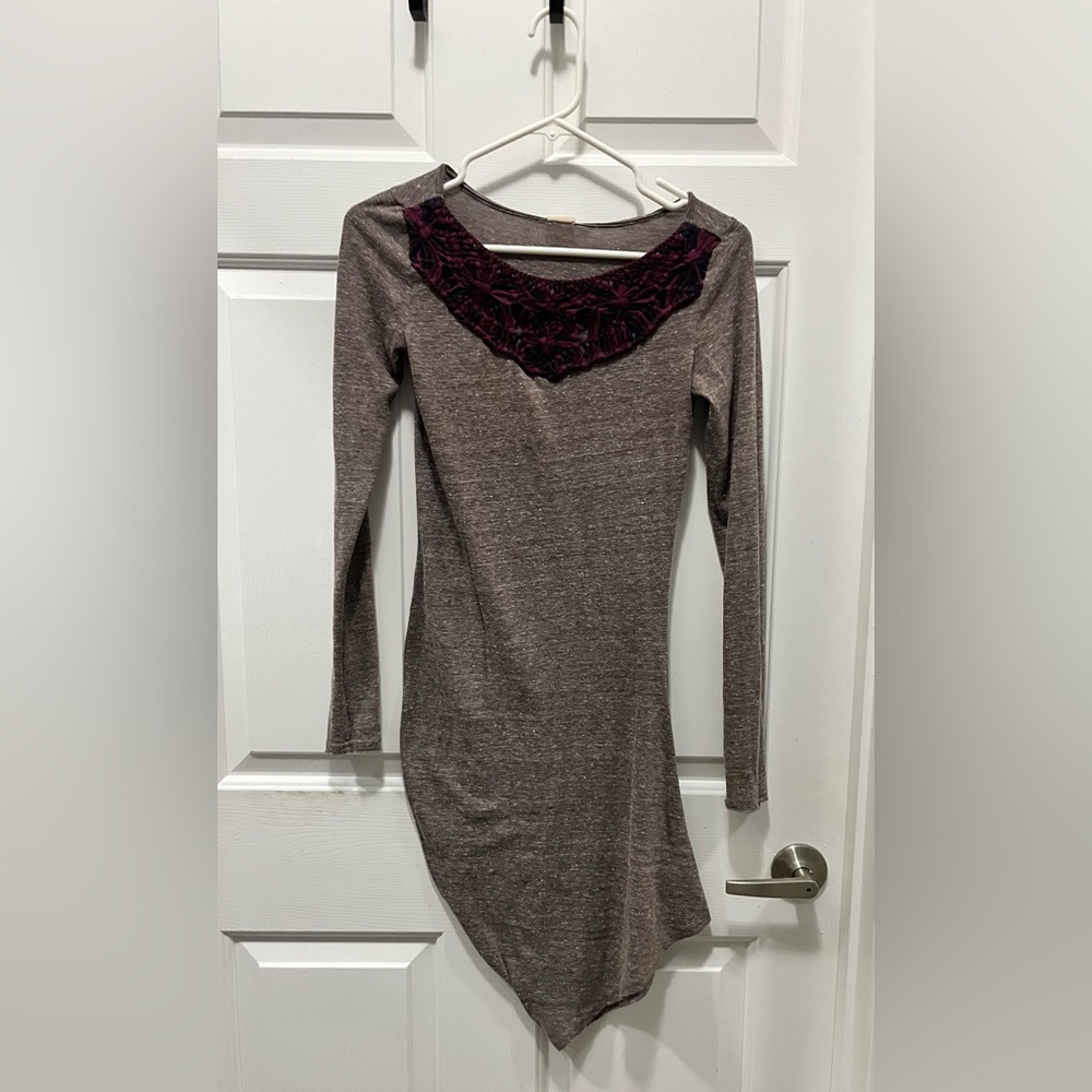 Flirty Brown FP Dress – Purple Detail Magic